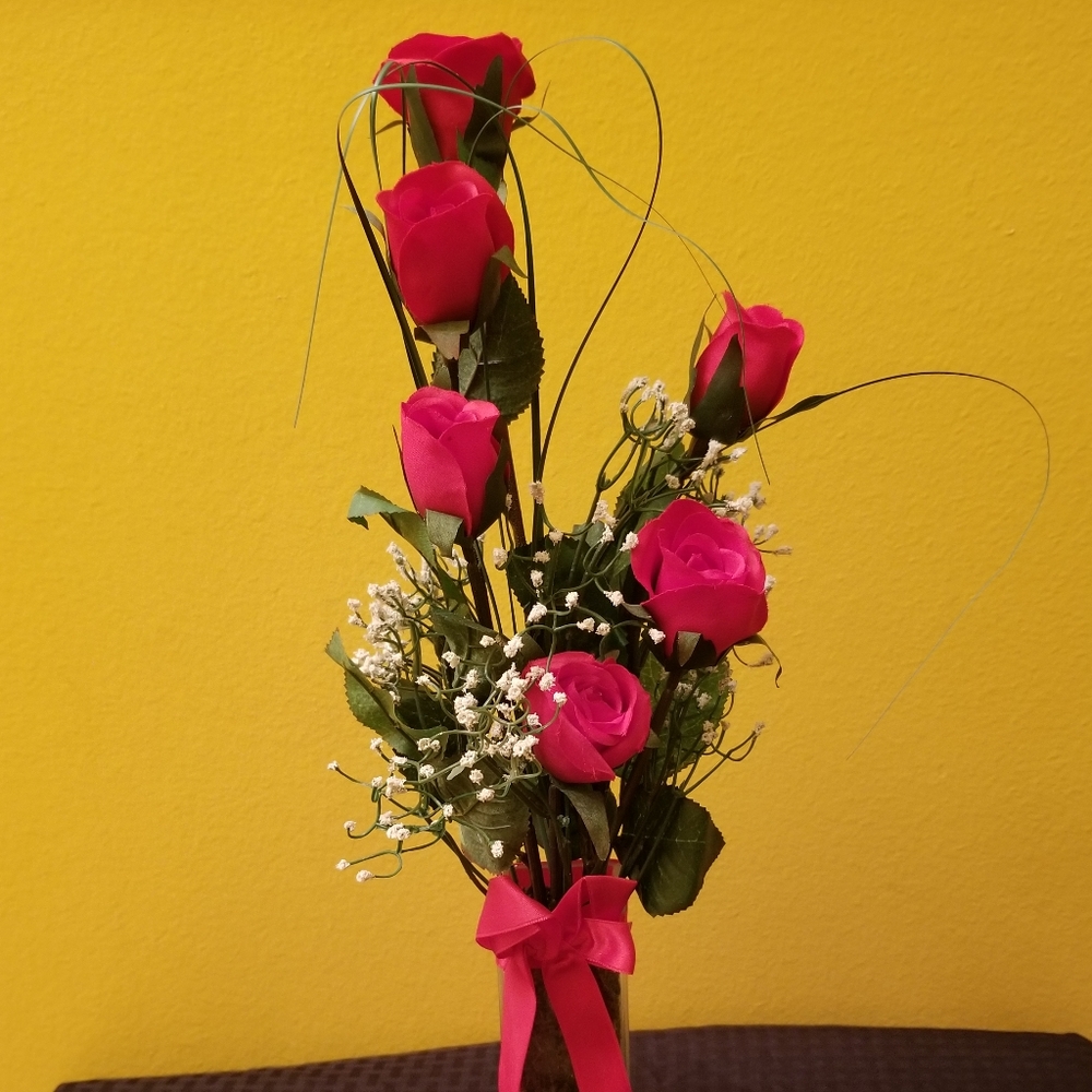 6 Silk Roses